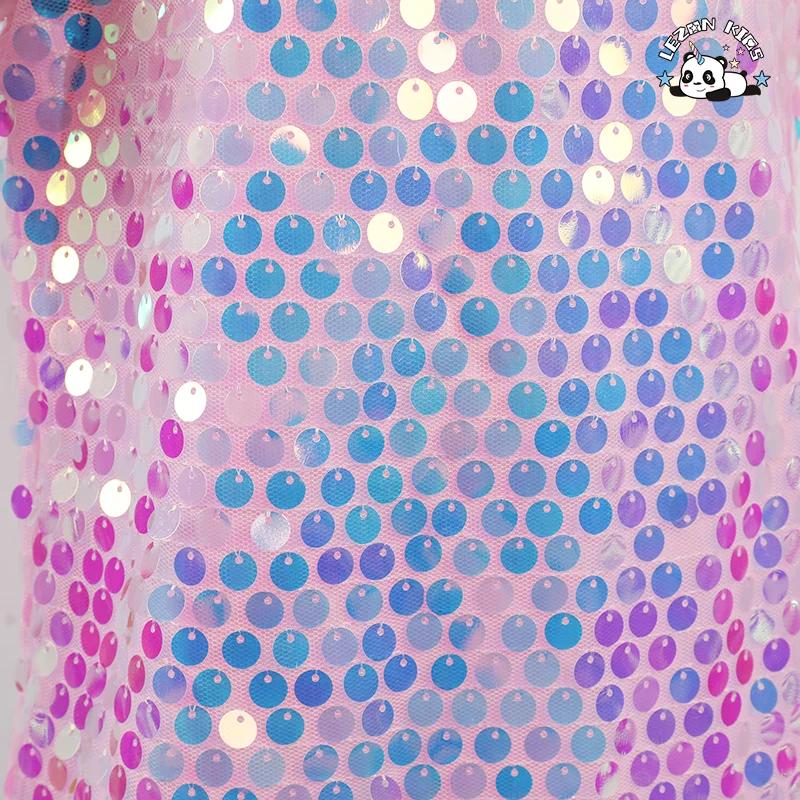 LEZONKIDS - Vestido de Verão de Alta Qualidade sem Mangas para Meninas, Vestido de Princesa com Lantejoulas e Manga de Tule